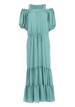 Gloria Coelho Peaky Blinders chiffon dress - Blue