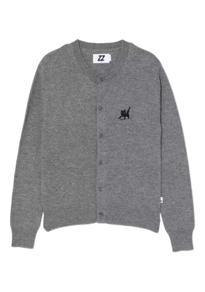 izzue cat-embroidered cardigan - Grey