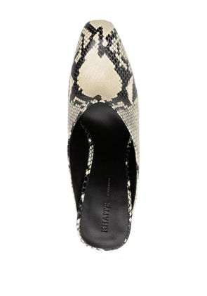 KHAITE snakeskin-effect heeled mules - Neutrals