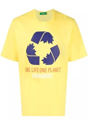 DSQUARED2 logo-print short-sleeved T-shirt - Yellow