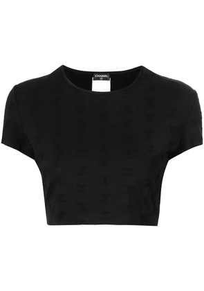 CHANEL Pre-Owned 1997 CC logo-embroidered crop top - Black