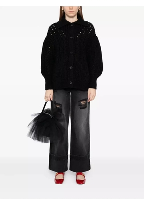 Simone Rocha embellished straight-leg jeans - Black