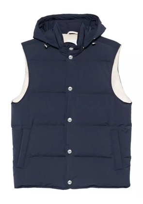 Eleventy hooded quilted vest - Blue