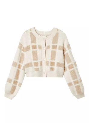 Musium Div. check-pattern cardigan - White