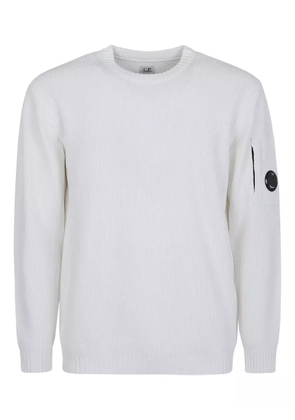 C.P. Company Lens-detail ribbed sweater - White