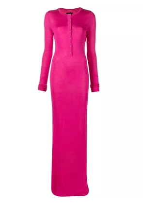 RTA Ciaran buttoned silk maxi dress - Pink