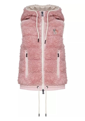 Moncler Grenoble shearling hooded gilet - Pink