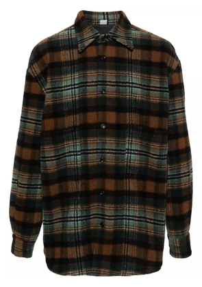 Winnie NY plaid-check felted shirt - Blue