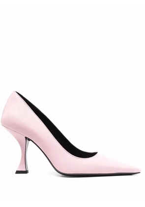 BY FAR pebbled-texture pointed-toe pumps - Pink