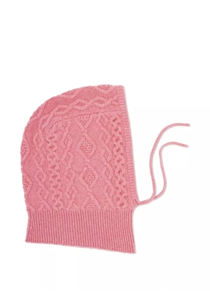 BOMPARD cable-knit drawstring hood - Pink