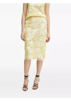 Ermanno Scervino floral-embroidered sequin skirt - Yellow