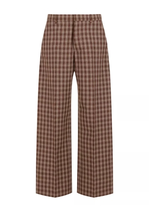 Marni checked wide-leg trousers - Brown
