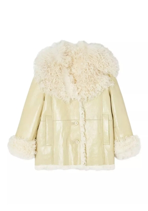 Diesel L-Aconic shearling-collar jacket - White