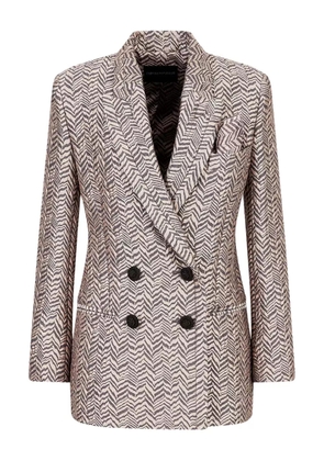 Emporio Armani herringbone double-breasted blazer - Neutrals