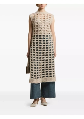 Peserico grid-pattern sleeveless top - Neutrals
