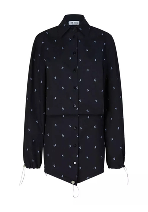 The Attico drawstring shirt mini dress - Blue