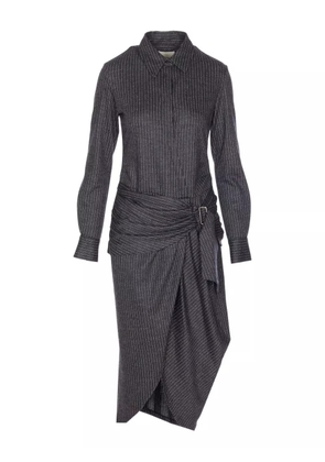 ISABEL MARANT Reilly pinstripe belted dress - Grey