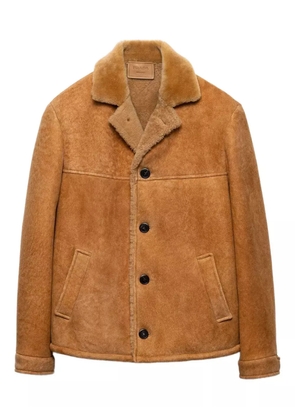 Prada sheepskin buttoned jacket - Brown