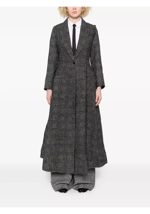 Marc Le Bihan plaid single-breasted coat - Black