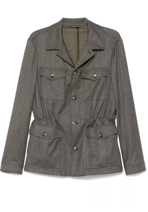 Canali wool shirt jacket - Grey