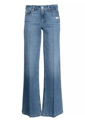 PAIGE logo-patch straight-leg jeans - Blue