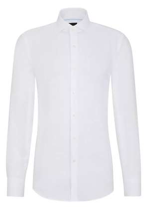 BOSS spread-collar linen shirt - White