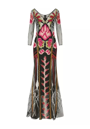 Temperley London Romina floral-embroidered maxi dress - Black
