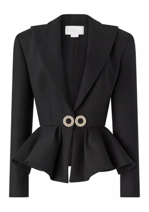 Genny crystal-embellished peplum jacket - Black