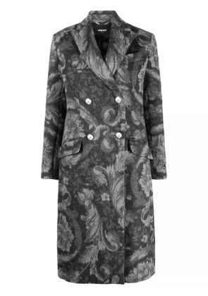 Versace Barocco Stencil double-breasted coat - Grey