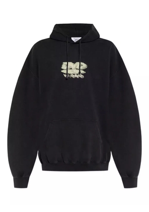 VETEMENTS graphic-print cotton hoodie - Black