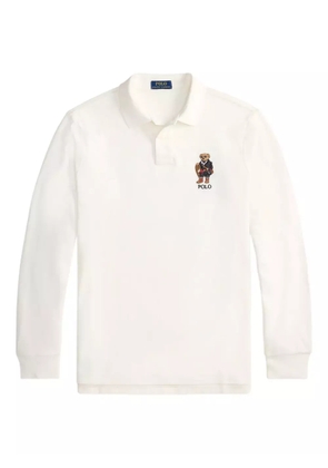 Polo Ralph Lauren bear-embroidered long-sleeve polo shirt - White