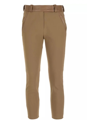 Gloria Coelho faux-leather detail skinny trousers - Brown