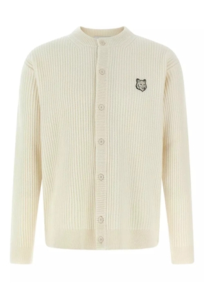 Maison Kitsuné fox-head ribbed cardigan - Neutrals