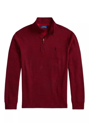 Polo Ralph Lauren gingham-check half-zip sweater - Red