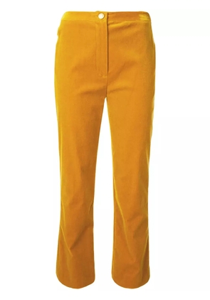 CHANEL Pre-Owned 1990s velvet cropped straight-leg trousers - Yellow