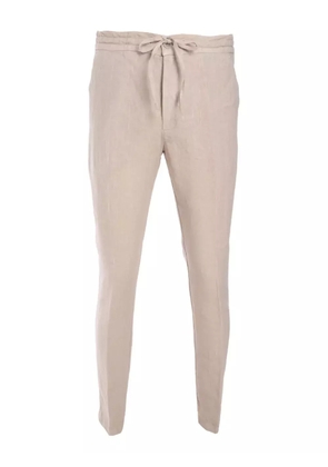 120% Lino drawstring-waist trousers - Neutrals