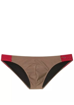 Amir Slama low-rise two-tone swim briefs - Brown