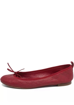 Gucci Pre-Owned Microguccissima ballet flats - Red