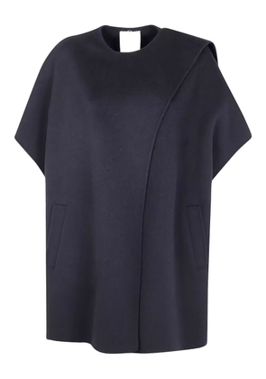 Mantu short-sleeve wool cape - Black