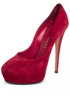 Casadei Vintage 140mm suede heeled pumps - Red