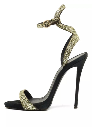 Giuseppe Zanotti Vintage pre-owned 130mm Coarse glittered stiletto sandals - Metallic