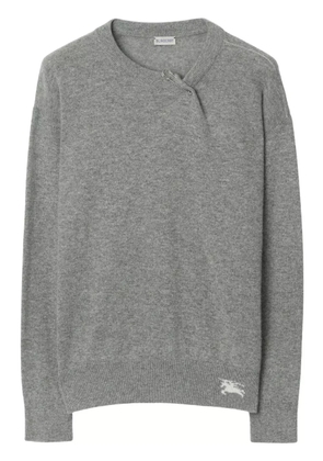Burberry Equestrian Knight-embroidered crew-neck jumper - Grey
