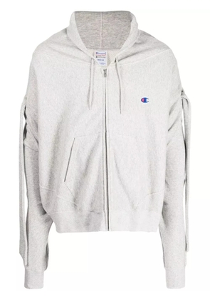 Anrealage draped long sleeve hoodie - Grey