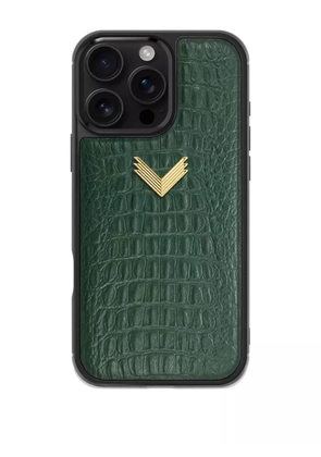 VELANTE alligator-texture iPhone 16 Pro Max phone case - Green