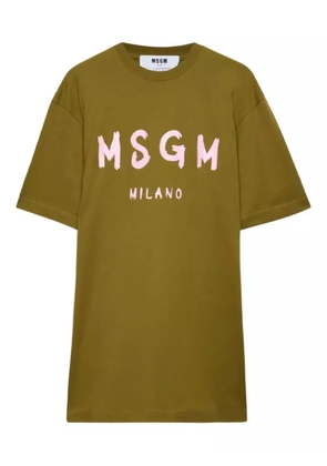 MSGM logo-print T-shirt dress - Green