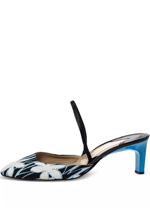 Paul Andrew pre-owned 65mm Celestine floral-print slingback pumps - Black