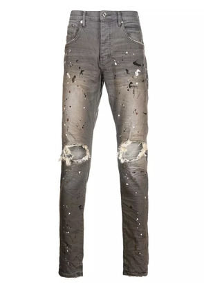 Purple Brand paint splatter-print distressed jeans - Grey