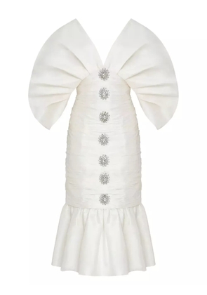 Olympiah ruched mermaid dress - White