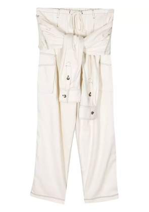 ACT Nº1 tied-waist cargo trousers - White