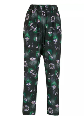 Olympiah eye-print straight trousers - Black